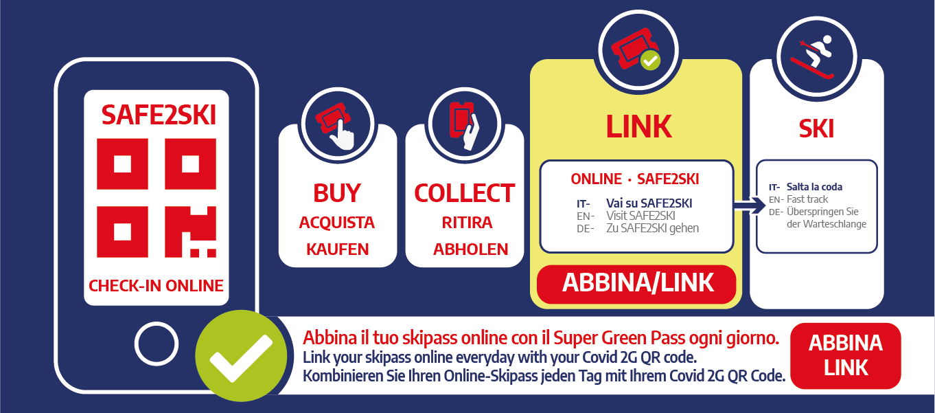 Safe2Ski Check-in - Abbina il tuo Green Pass on-line ogni giorno
